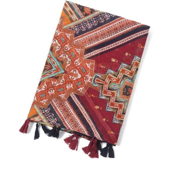 Boho Scarf for Women Lightweight Floral Printed Scarf Fall Winter - Picture 6 of 7